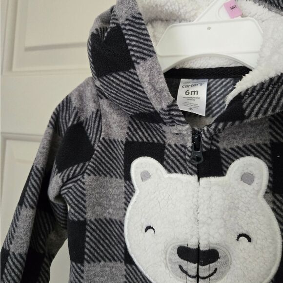 2/$20 Carters Fleece Jumpsuit Size 6 M - Picture 2 of 3
